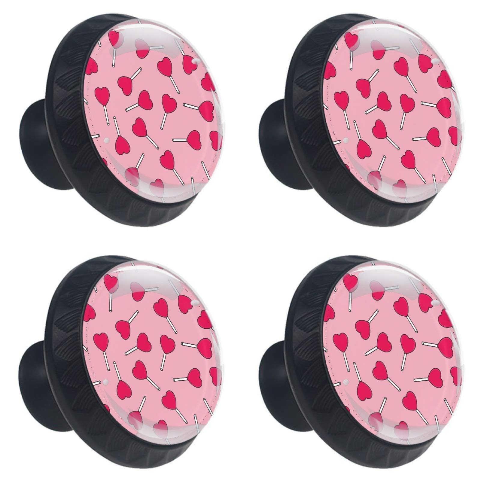 Boutons en verre de meuble rose lot de 4 pour remplacer les poignées usées