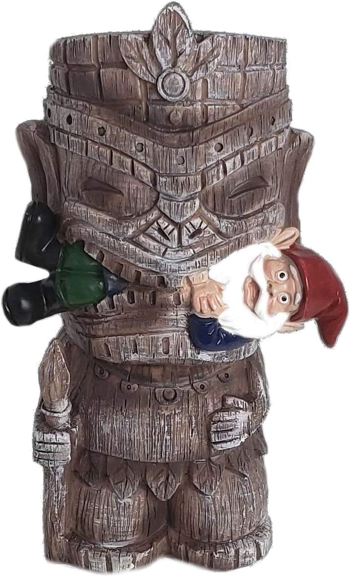 Funny Guy Mugs Garden Gnome Statue - Tiki and A Gnome - Indoor/Outdoor Garden Gnome Sculpture for Patio, Yard or Lawn : Patio, Lawn & Garden