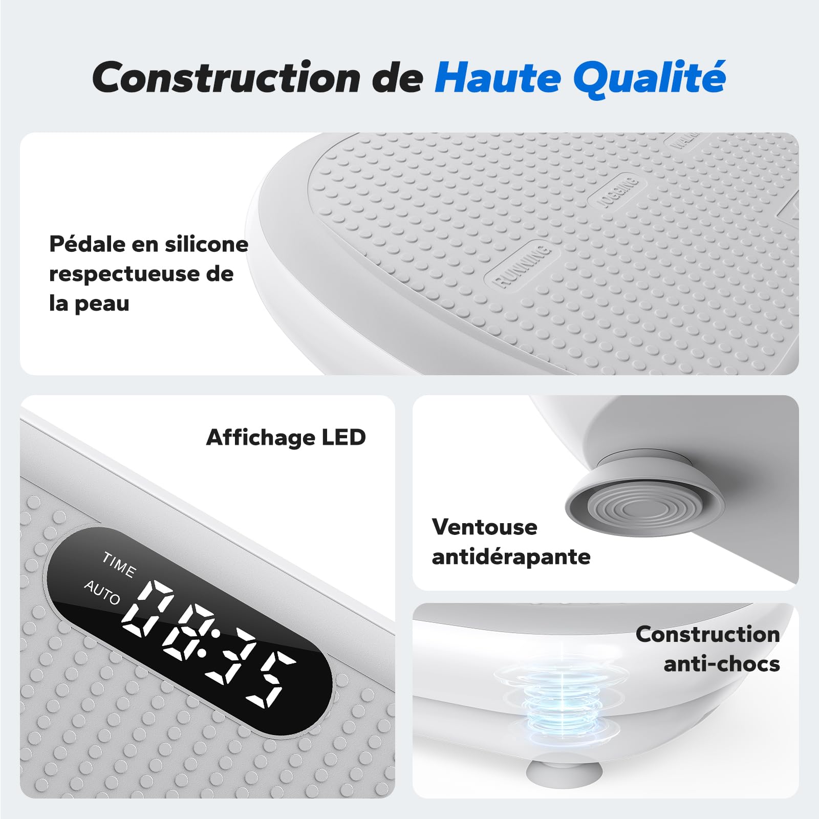 MERACH Plateforme Vibrante Puissante, Amplitude 13 mm, Capacité 200 kg, Pédale Silicone, Haut-Parleur Bluetooth