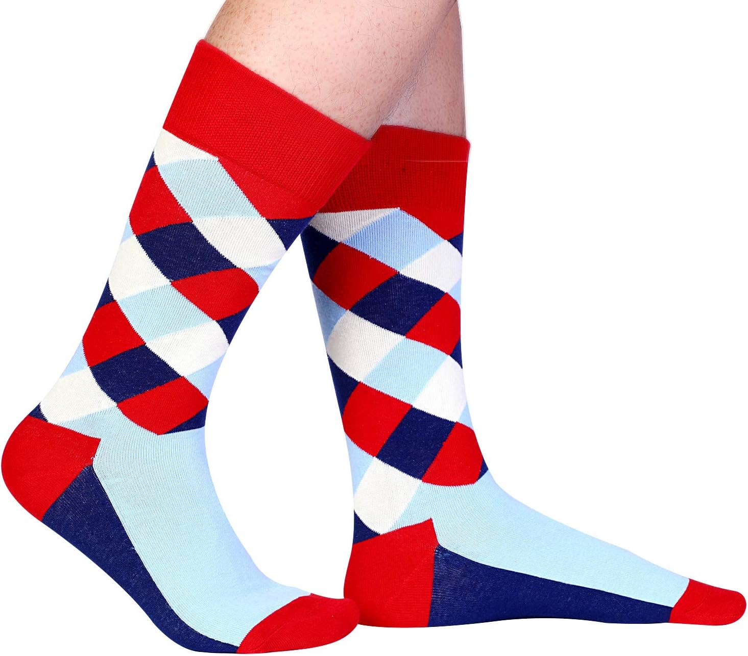 Jeasona Mens Funny Fun Crazy Funky Dress Crew Socks Gifts for Men Dad Grandpa - Image 2