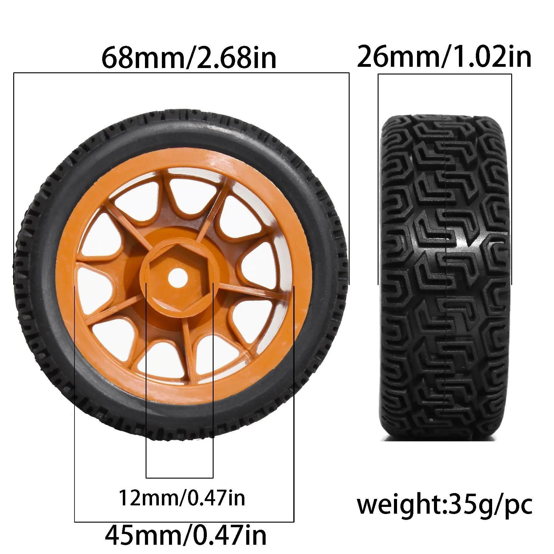 Labirinto Pneumatico Nylon Mozzo Ruota Per Rally 4psc 70mm Per KYOSHO Per Tamiya Xv02 Per TT01 1/10 RC Auto Aggiornamenti Parti Parts