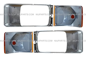 Amazon.com: NIUPARTS Headlight Lamp Bezel Chrome Pair and