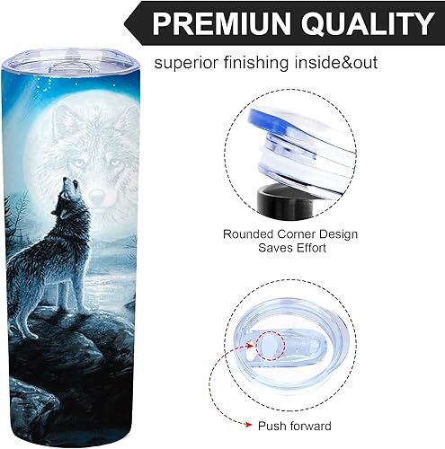 Miniatura 4 de Regalos geniales para hombres y mujeres, taza de café con tapa de 20 onzas, botella de agua reutilizable de acero inoxidable para bebidas calientes