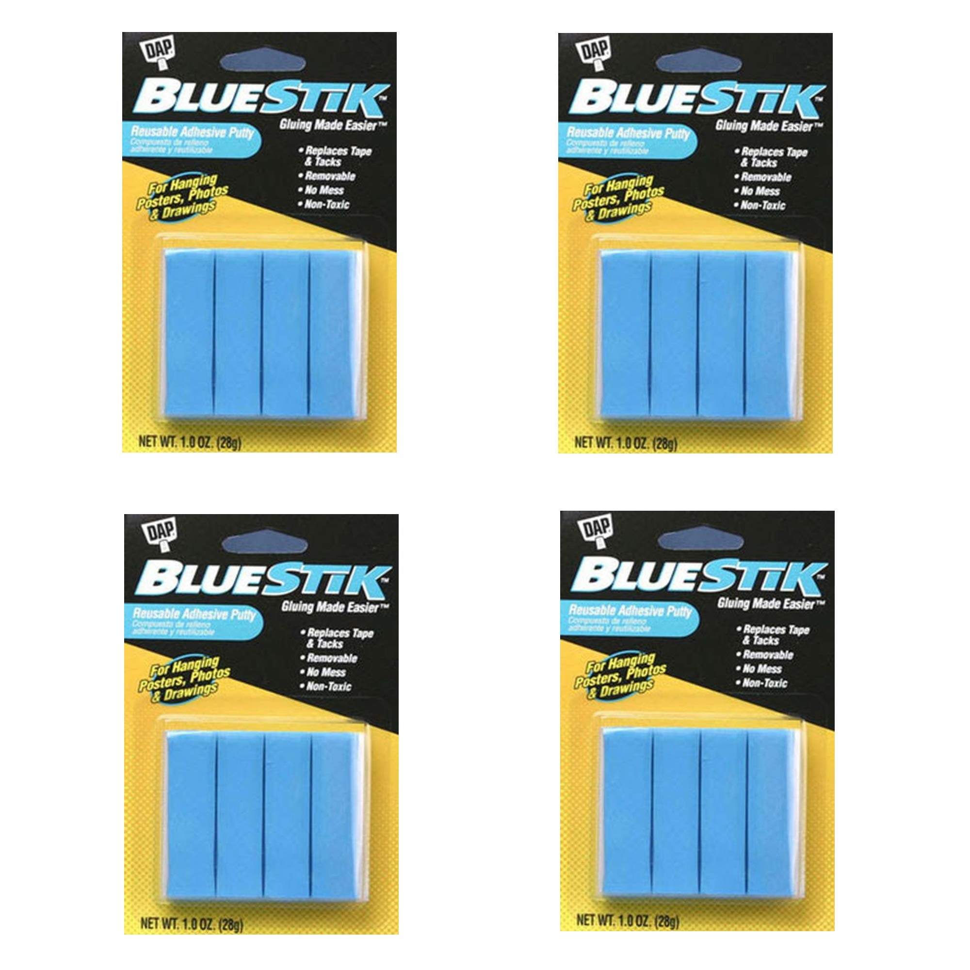DAPBlue Stik Reusable Adhesive Putty-1 Ounce, 4 Pack