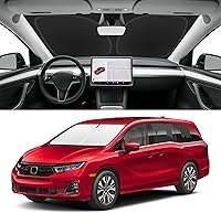 Vista 116 de Parasol de parabrisas de ajuste personalizado para Nissan Titan 2017-2024, bloquea los rayos UV y el calor, parasol de ventana delantera, fácil