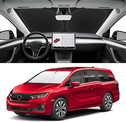 Miniatura 116 de Parasol de parabrisas de ajuste personalizado para Nissan Titan 2017-2024, bloquea los rayos UV y el calor, parasol de ventana delantera, fácil