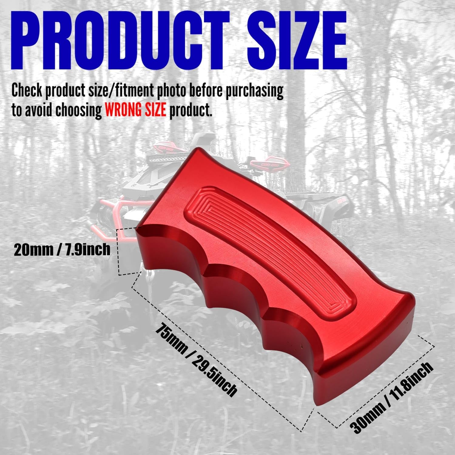 Canitu Red Pistol Grip Shift knob Shifter Manual & Automatic Transmission Car Grip Handle Gear Shift Lever Knob Shifter Knob Car interrior Accessories for Can-Am Outlander Renegade