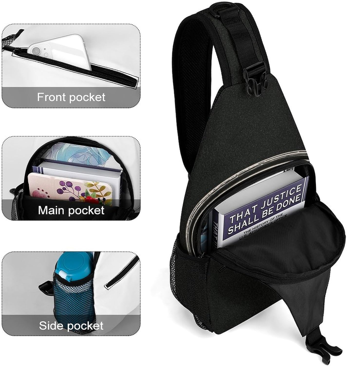 Oldbicycle Sling Crossbody Bag Lightweight Chest Shoulder Backpack for Outdoor Sports