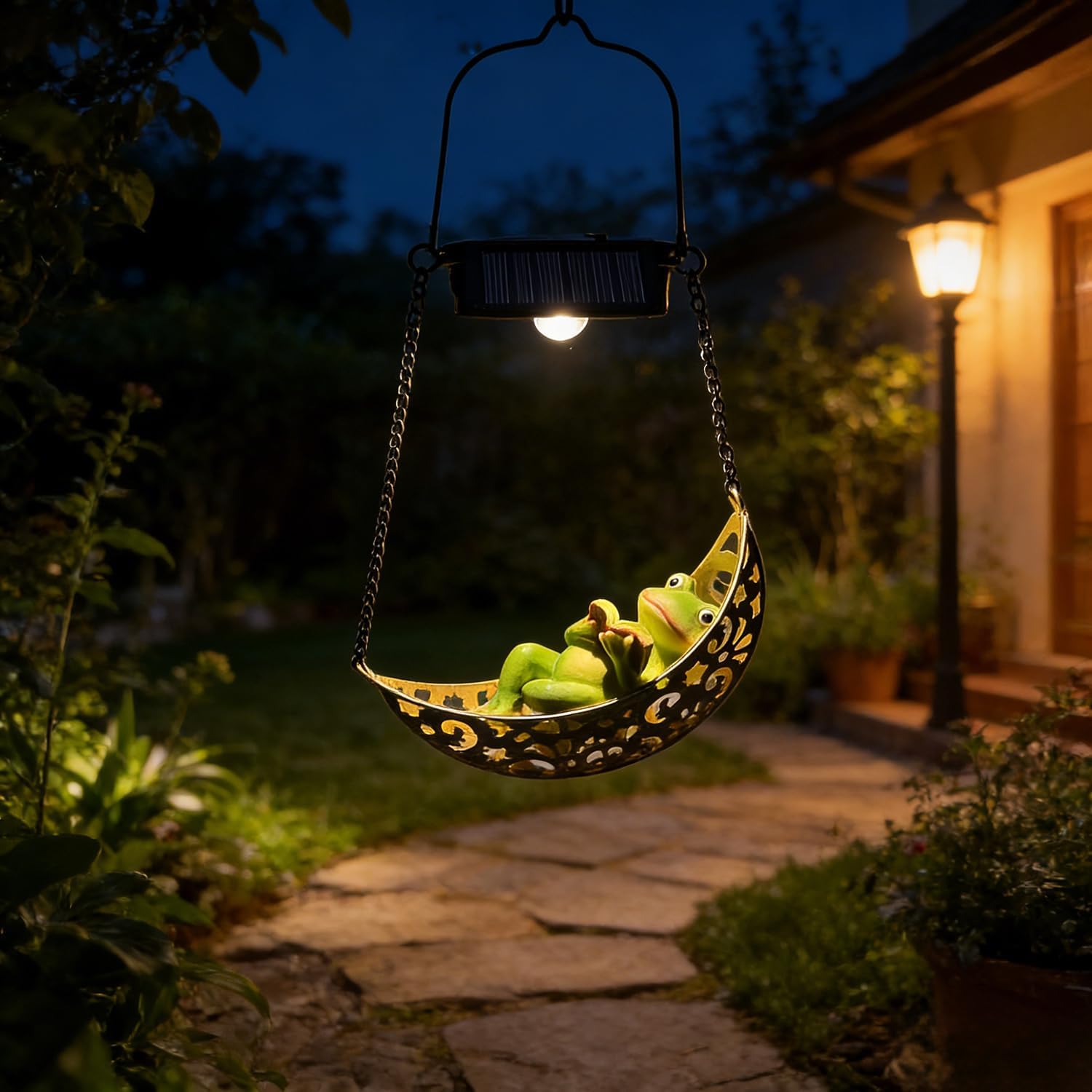 Solar Rabbit Light Outdoor Statues, Waterproof Hanging Animal Figurine with Hook for Yard Garden Wall Balcony Tree Decoration, Garden Statues Lawn Ornaments for Outside Art Outdoor(1 Pack Rabbit)