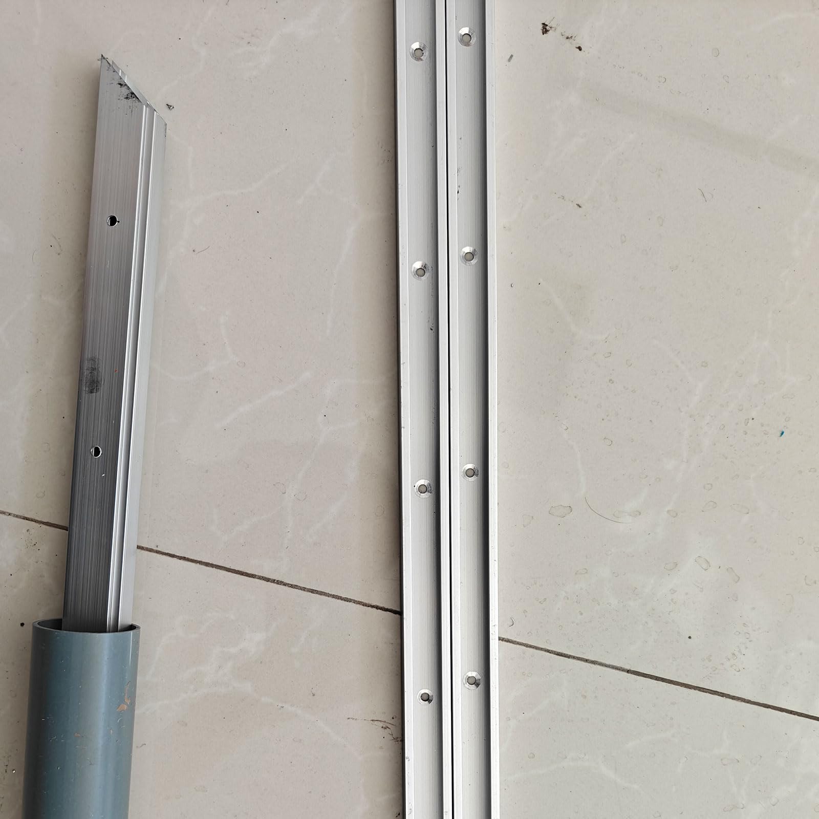 Profilé en C en aluminium 1 m (24 x 10-34 x 31 mm / 30 x 9 x 1 mm) | Rainure en U avec bride intérieure for capteurs, LED et montage d'automatismes/bricolage(23x15x2mm 12mm)