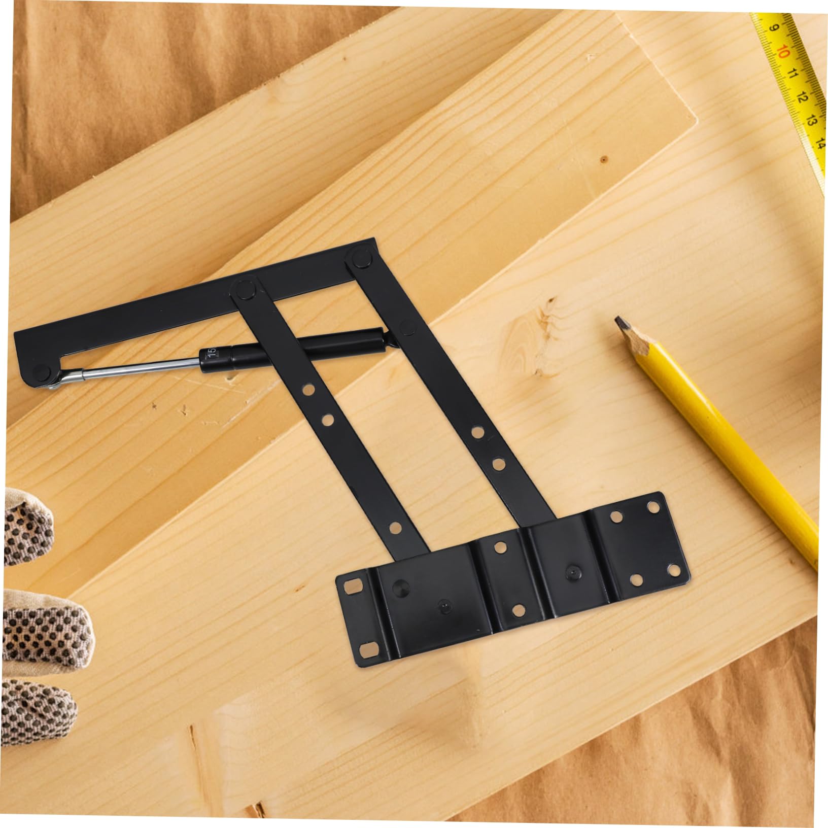 HEMOTON Soporte Elevador de Muebles de Hierro Negro Resistente Estructura Fuerte y Optimización de Espacio para Mesa Baja Funcional y Telescópica