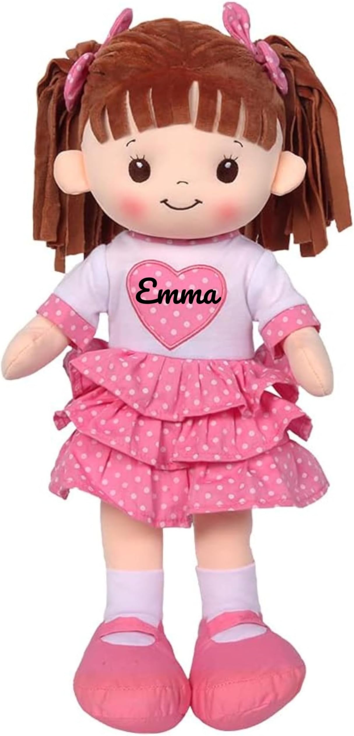 Personalized Soft Baby Rag Doll - 16 Inch Interactive Soft Body Doll, Personalized Dolls for Little Girls, Unique Personalized Gift, Valentine's Day Gift for Baby Girls