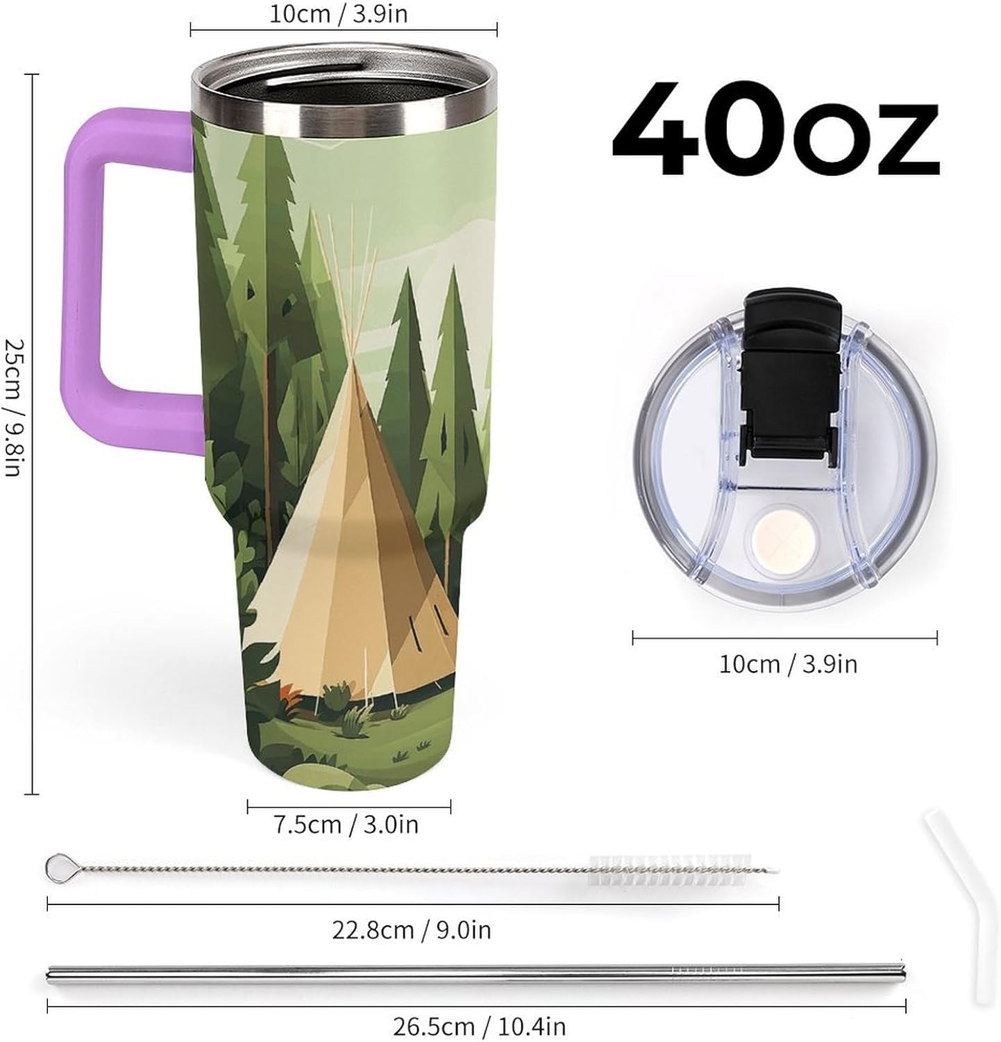 Car Cup Tent Printed Leakproof Fits Car Cup Holder Cup