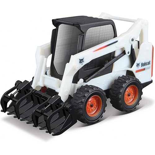Bburago B18-31802 10CM Bobcat S590 Skid-Steer Loader W/Grapple, Assorted Designs and Colours