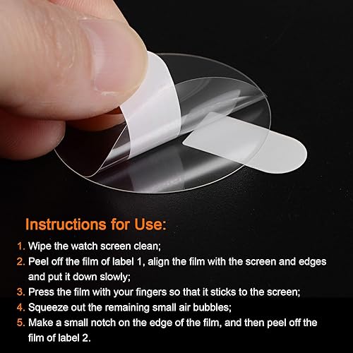 Miniatura 6 de HARFINGTON 5 protectores de pantalla de reloj de 0.984 in de diámetro y 0.009 in de grosor, redondo, de alta definición, HD, suave PET,