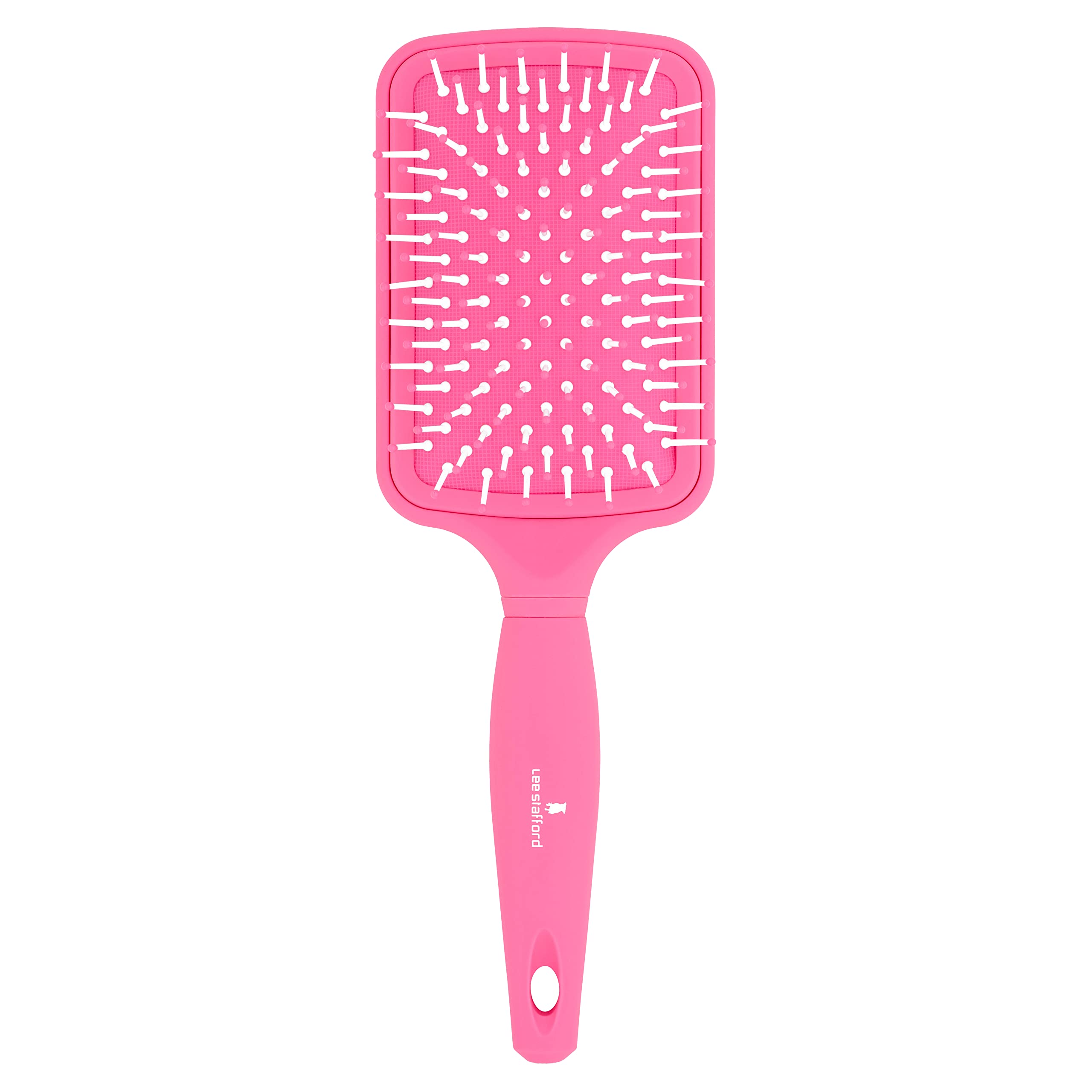 Lee Stafford Wide Pin Paddle Brush Professional Large Hair Brush for All Hair Type Detangling, Blowdrying and Straightening for Women