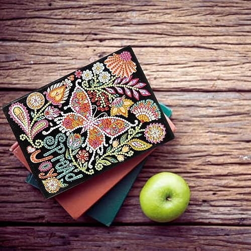 Kits de cuadernos de pintura artística con diamantes 5D, para difundir alegría, mariposa, cuero, bricolaje, diario con forma especial, cuaderno de