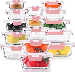 KOMUEE 30 Pieces Glass Food Storage Containers Set, Meal Prep Containers...