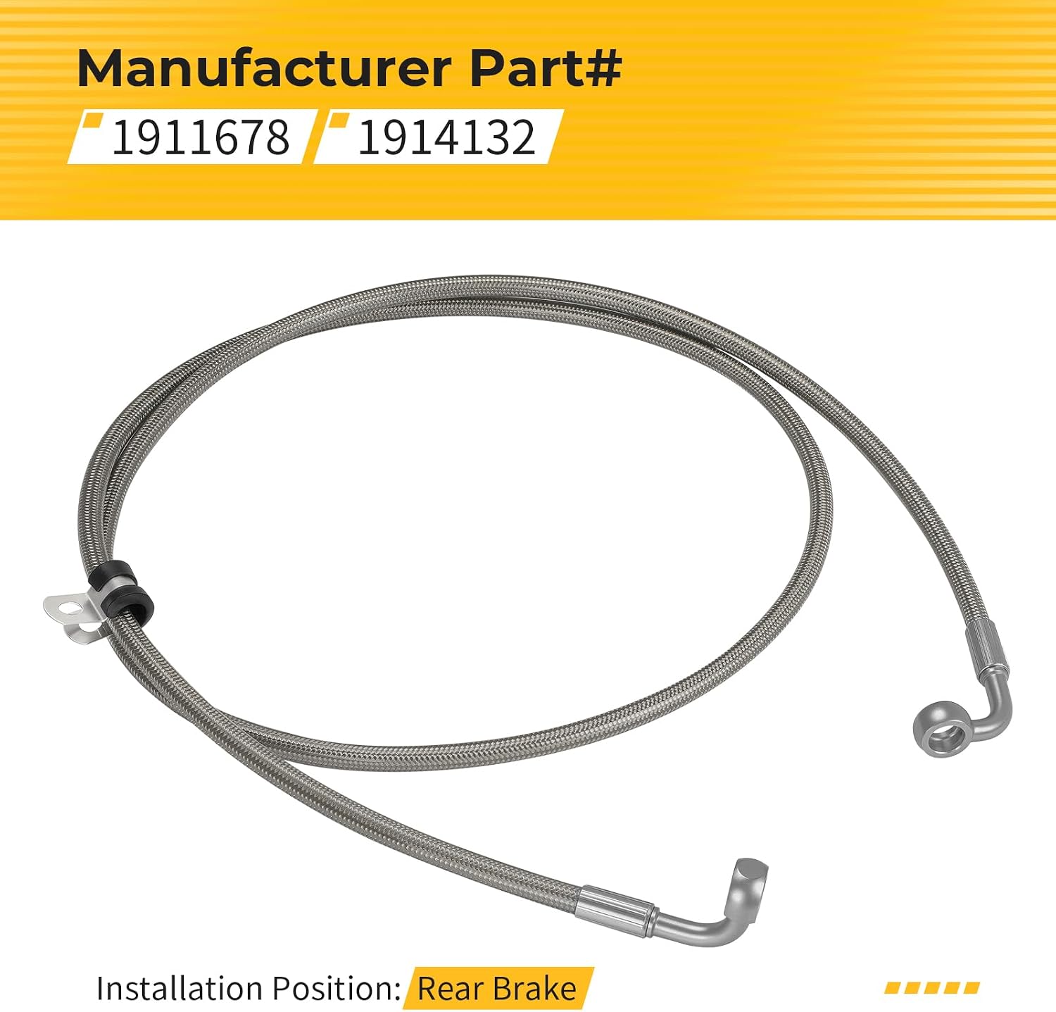 M MATI Rear Brake Line for Polaris Scrambler 850 Sportsman 550 Sportsman 850 XP Touring Premium S-P 2013-2025 1911678 1914132