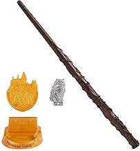 Wizarding World Harry Potter, 12-inch Magical Collector Hermione Granger Wand with Stand & Die-cast Icon, Magical Creatures, Fun Gifts & Stocking Stuffers