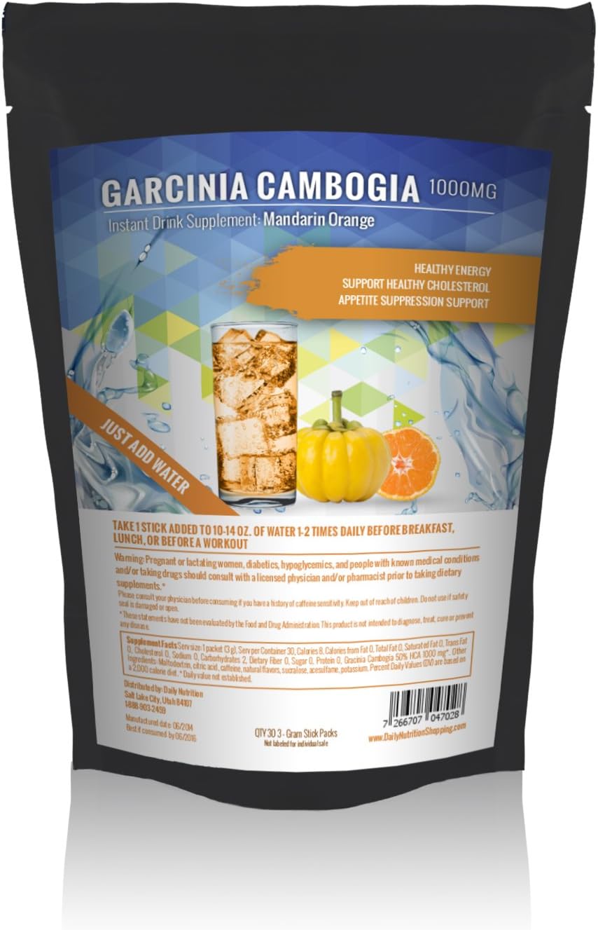 Garcinia Cambogia Instant Drink Supplement: 60 Stick Packs | Creamsicle Flavor