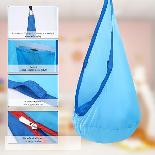 Miniatura 9 de Silla de columpio para niños con cojín inflable de PVC para juegos en interiores y exteriores, duradera y portátil