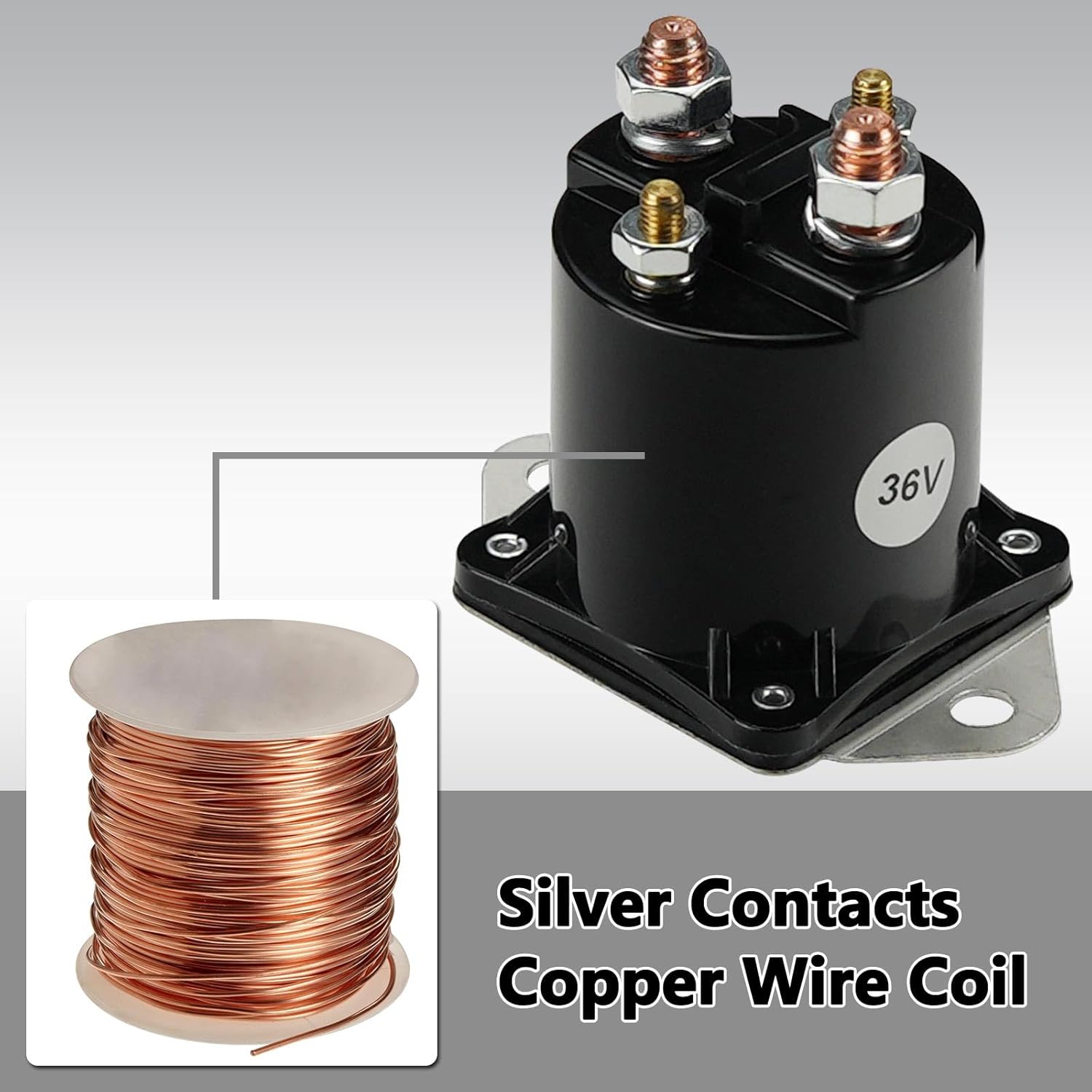 36 Volt Electric Golf Cart Solenoid Repalcement for Club Car DS 1976 to 1998 4 Terminal Solenoid Replace 8016