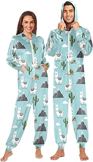 Lindo pijama de una pieza para adultos, diseño de cactus, color azul, disfraz de Halloween, cosplay, Navidad, ropa de descanso