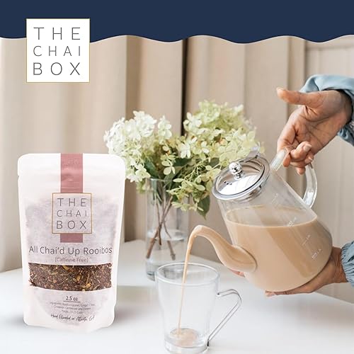 Miniatura 7 de The Chai Box Loose Leaf Masala Chai - Sin gluten ni cafeína  Té Rooibos orgánico hecho con jengibre, clavo, canela, cardamomo, hinojo (paquete de 1)