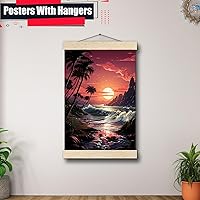 Vista 5 de Neon Sunset Vibes Florida Synthwave Sunset Framed poster Print, Retro Miami Style Wall Art, poster Prints, Wall Decor