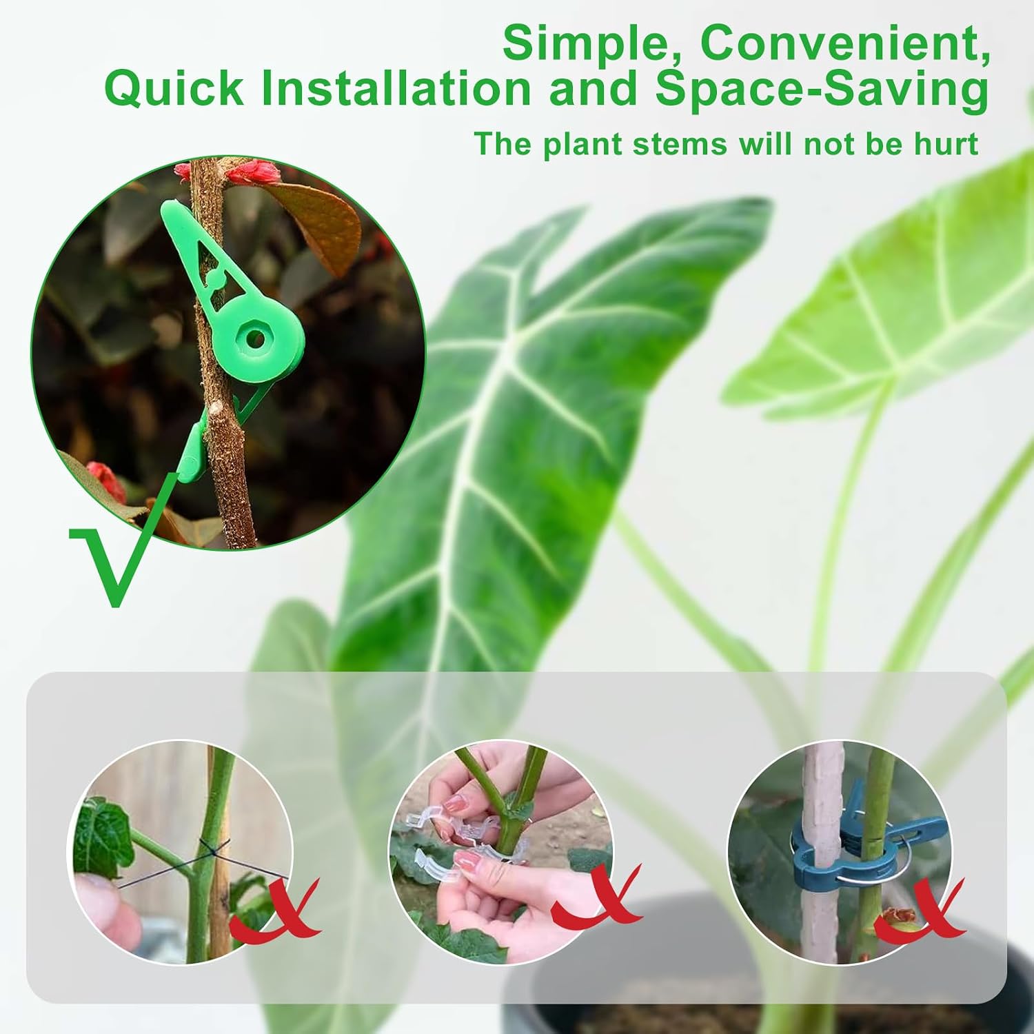 Jiozermi Low Stress Training Clips, 60 Pcs, Green + White + Black image 4