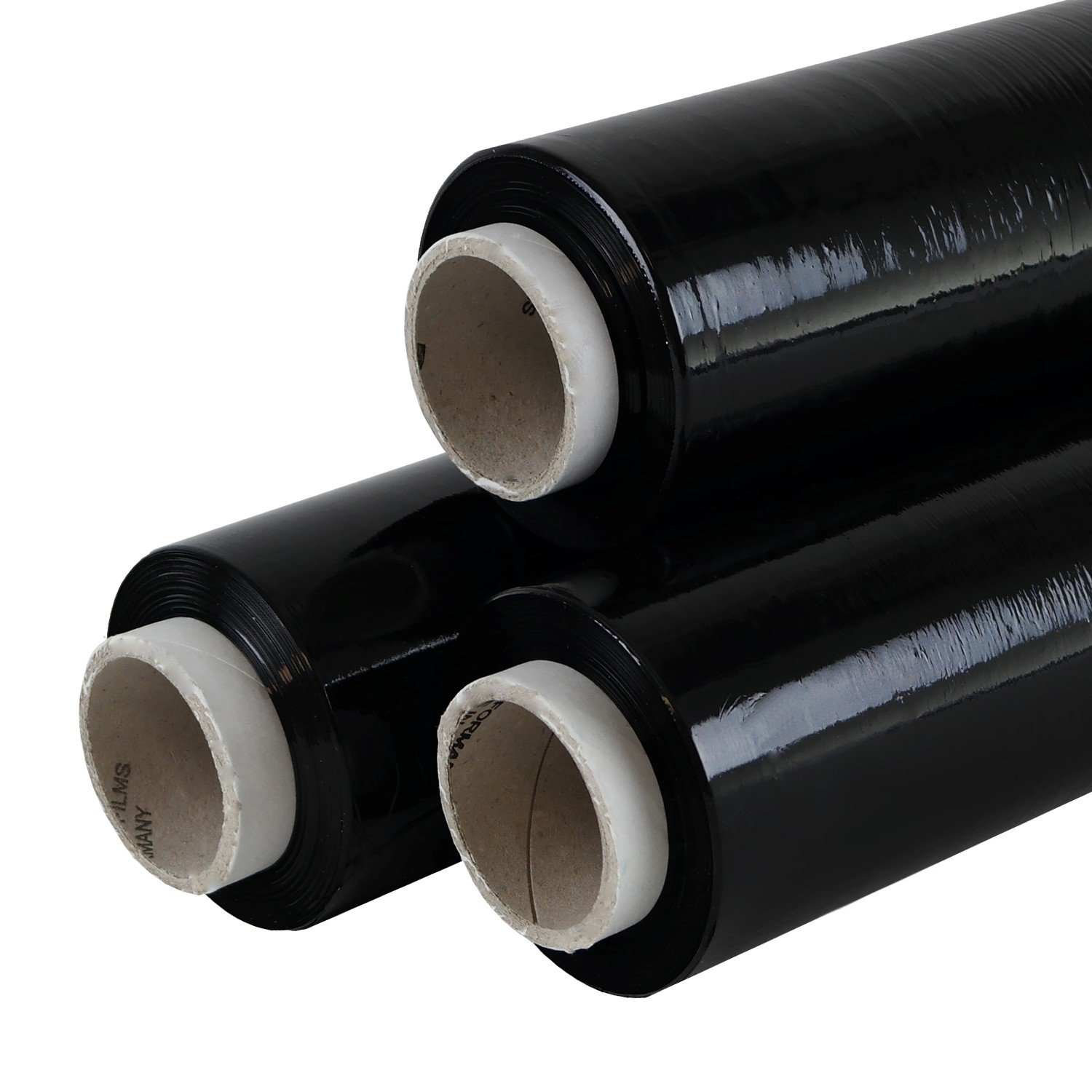 48 Rollen Stretchfolie schwarz 50cm breit 23my 2,1kg