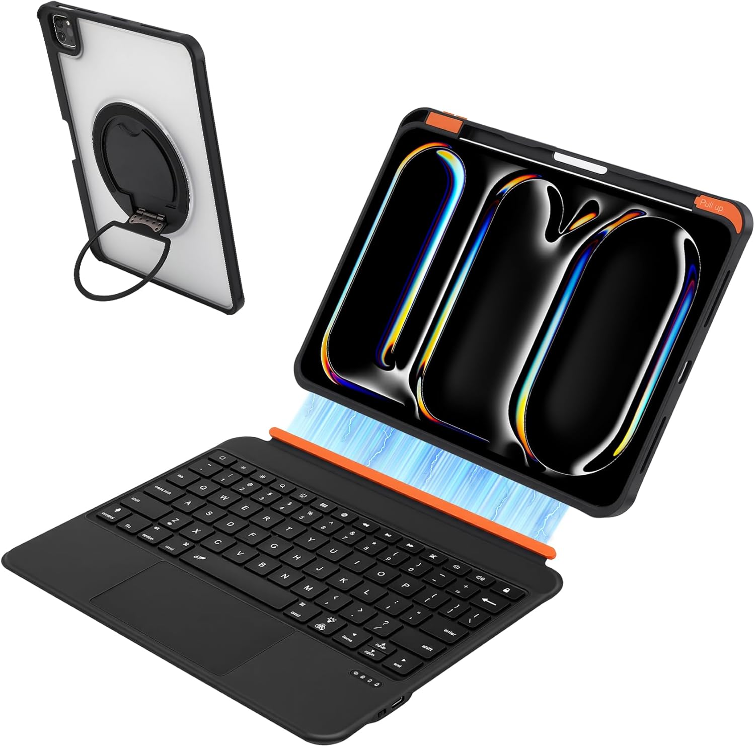 mobee Keyboard Case for iPad Pro 11 inch M4 2024 / M5 2025 - Magnetic Detachable Backlit Keyboard with Trackpad, Pen Holder, 360° Rotatable Stand & Portrait/Landscape Mode
