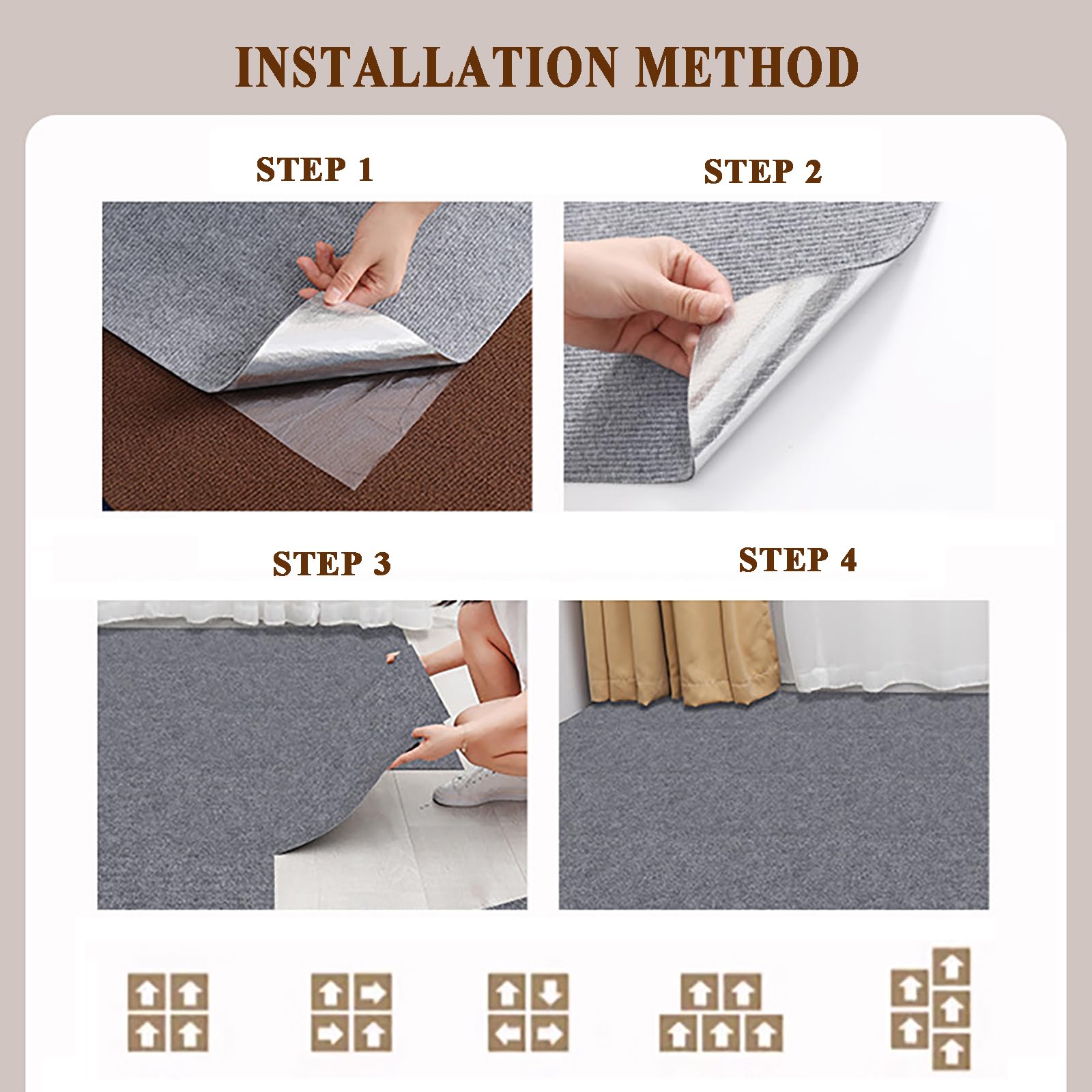 Quadrat 30 Stück Teppichfliesen, Teppichfliesen Selbstklebend, Teppichboden, Teppich Fliesen, Teppichfliesen Selbstliegend für Büro, Wohnzimmer, Balkon(Size:30 * 30CM(11.81 * 11.81IN),Color:Weiß)