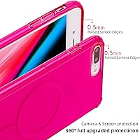 Vista 3 de Funda magnética translúcida para iPhone 8 Plus con carga inalámbrica MagSafe anti-amarilla, antihuellas, a prueba de golpes, funda protectora