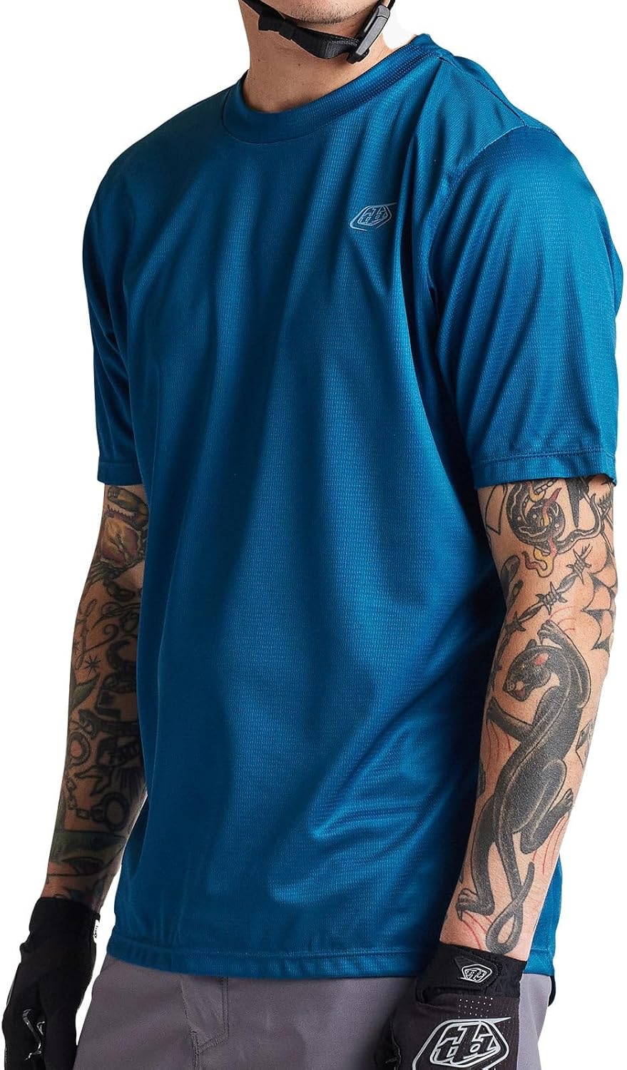 Troy Lee Designs Short Sleeve Flowline Adult Mountain Bike Jersey, Solid, Slate Blue, Medium