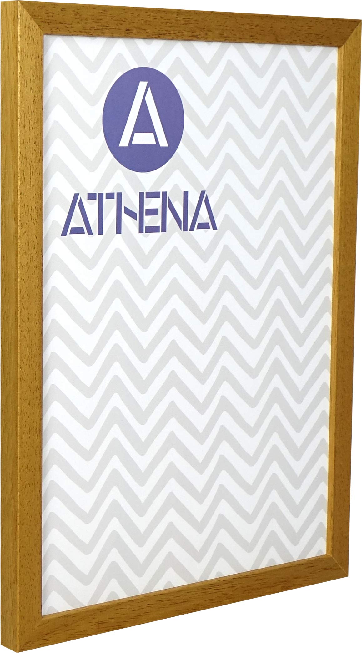 Athena Oak Honey Thin Block Premium Wood Picture Frame - 30 X 40Cm - Photo Frame With Clear Styrene Sheet & Wall Mounted Hook
