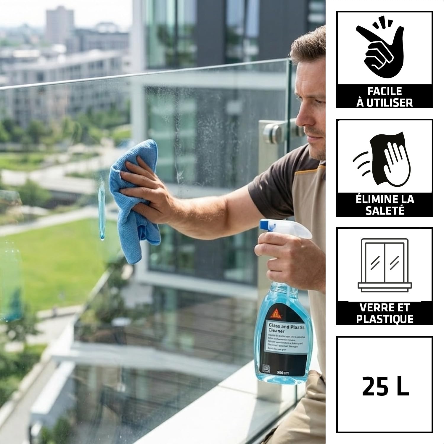 SIKA - Dégraissant verre et plastique - Sika Cleaner G+P - 25L