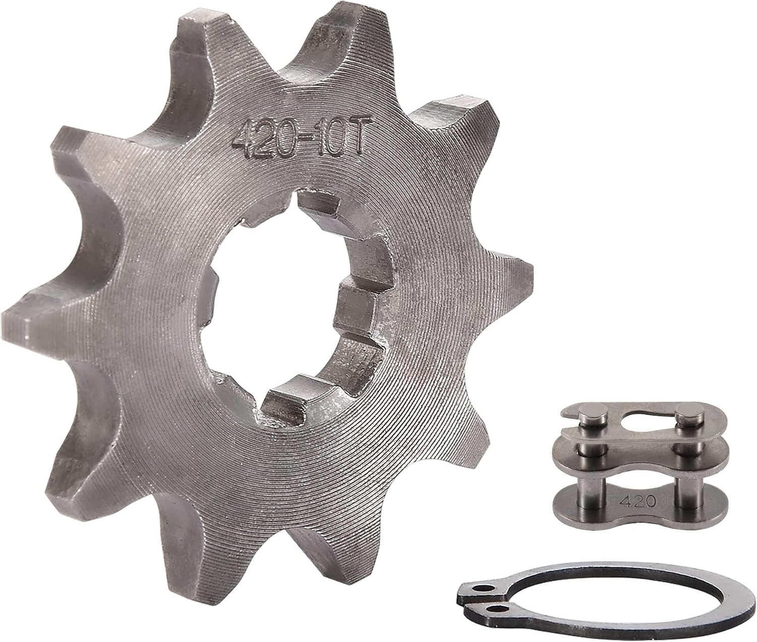 WOOSTAR Motorcycle 420-10T Front Sprocket 17mm for 50cc 70cc 90cc 110cc 125cc Dirt Pit Bike Mini Bike ATV 4 Wheeler Moped