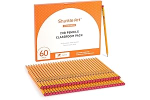 60 Pack Pencils, USA Gold Pre-Sharpened #2 HB Pencils w/ Erasers