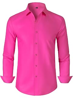 Mens Grade 3 5 Wrinkle-Resistant Dress Shirts Mens Long Sleeve Button Down Work Shirt for Men