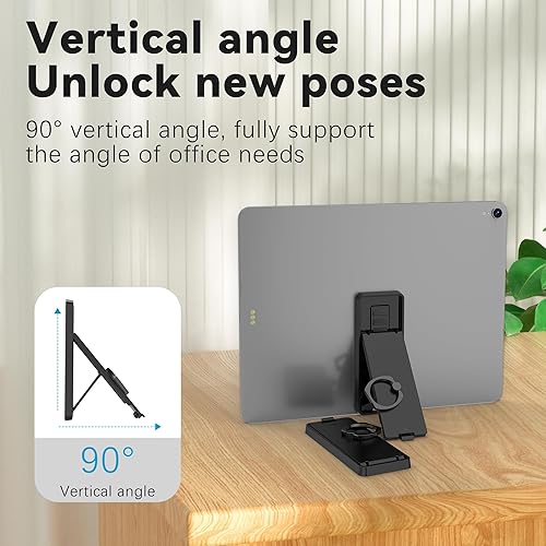 Miniatura 4 de Soporte de anillo para tablet, soporte universal ajustable para correa de mano, mango de 360 grados, agarre con parche adhesivo para iPadGalaxy Tab