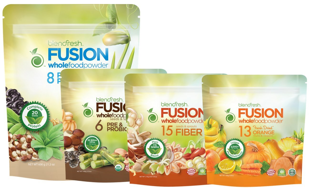 Plant-Based Healthy Gut Pack Save $11. Plant-Based Protein, Pre&Probiotic, Fiber and Orange Fruits & Veggie Whole Food Powder. and a Free 20 Page Lifestyle Magazine. by Blendfresh.
