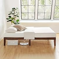 Vista 4 de Mellow Naturalista Classic 12-Inch Solid Wood Platform Bed Wooden Slats, No Box Spring Needed, Easy Assembly Twin, Espresso