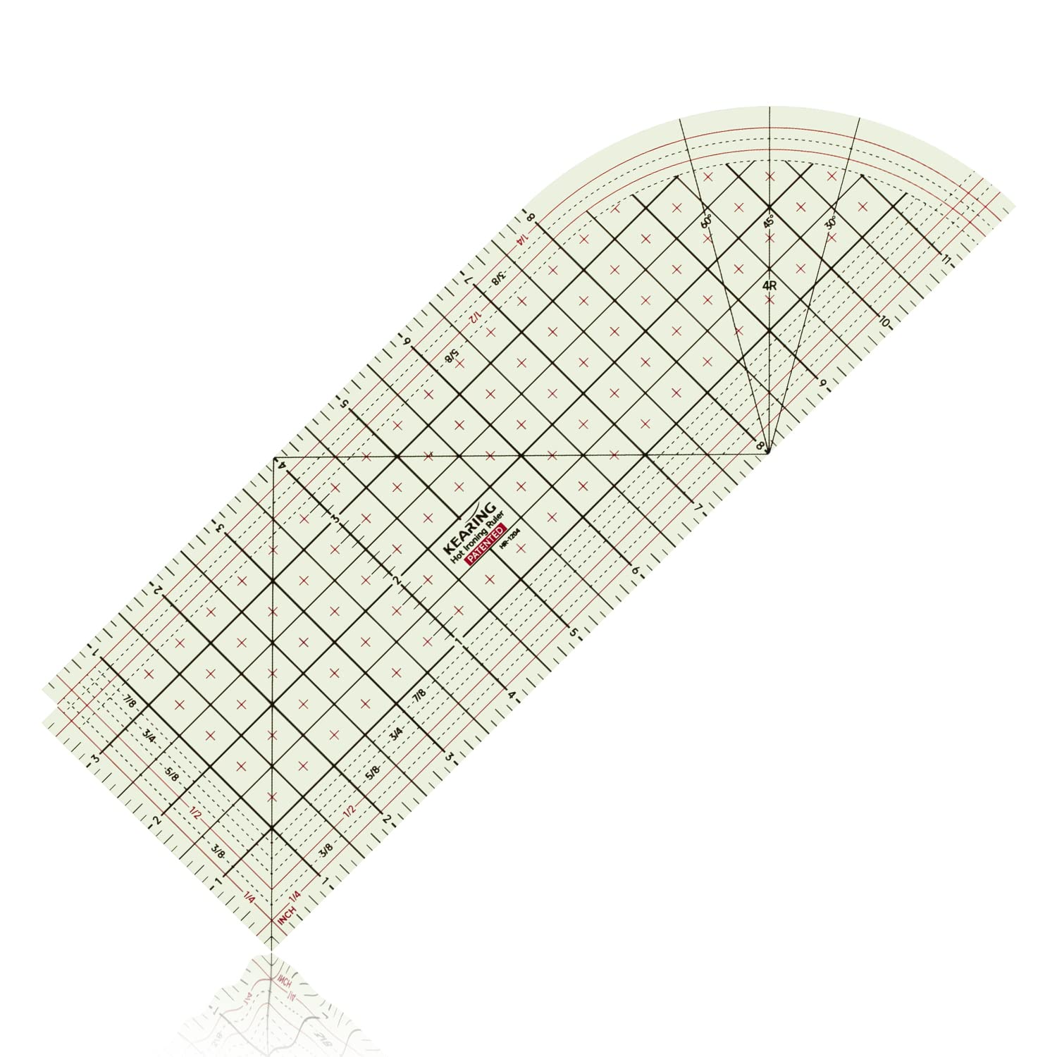 Kearing Hot Hem Ruler for Sewing, 4 x 12 Inch, Patented Heat Resistant Non-Slip Hot Ironing Ruler for Measure, Mark, Fold, Press with Dry or Steam Iron