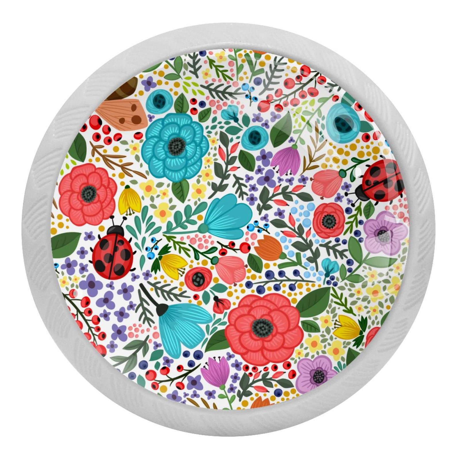 Poignées de tiroir de commode pour chambre d'enfant : boutons de meuble floraux et phosphorescents