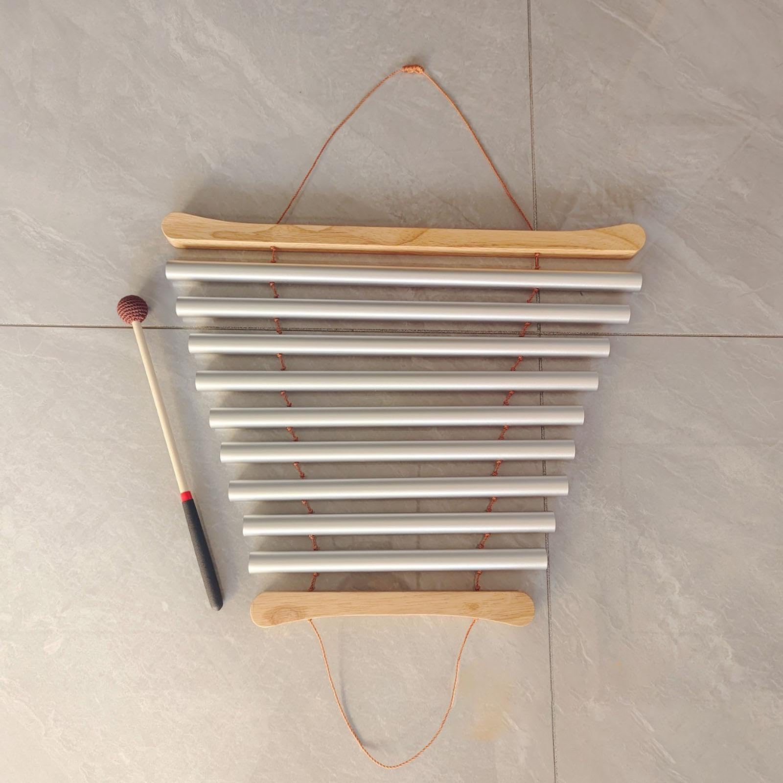 Bar Chime Instrument Carillon Main Solo Percussion Éducative Cloche Musicale avec Maillet Assurant un Son Riche Adapté pour Méditation