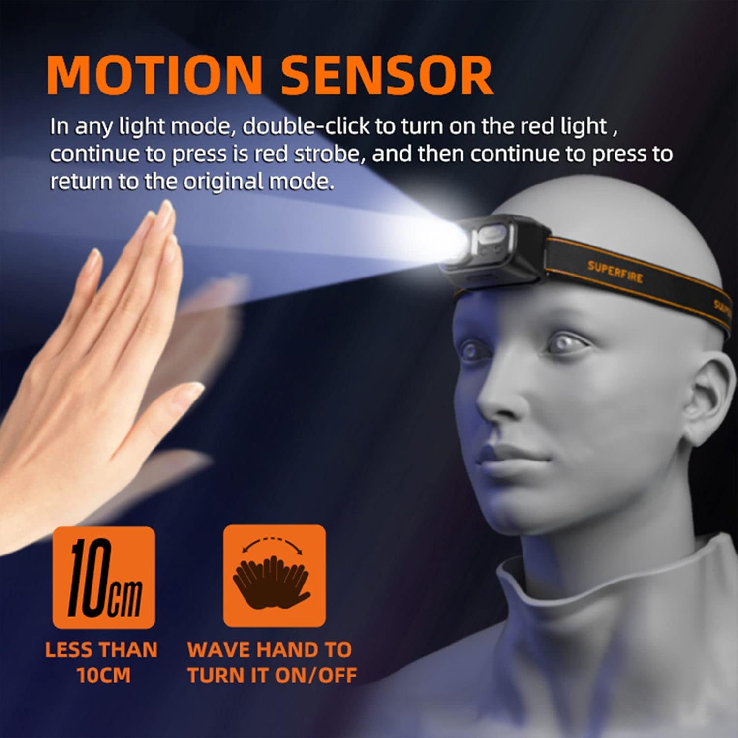 Hlavice SuperFire HL23-Samp Motion Sensor Feature