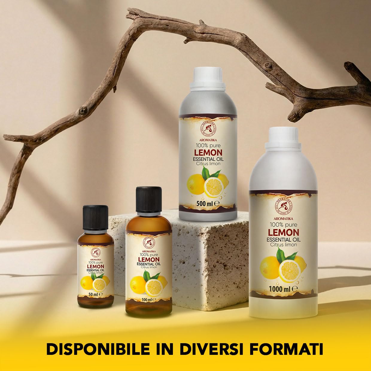 Olio essenziale di Limone 1000 ml - Citrus Limon - Naturale e Puro - Olio essenziali per Diffusori - Profumi per la Casa - Saponi e Candele - Sauna - Aroma di Agrumi - Aromaterapia
