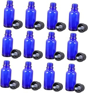NIYANGLE 15 Piezas Envasado De Aceites Esenciales Aceite Esencial Cuentagotas Botella Recargable De Aromas Básico Botella De Perfume Pequeños Contenedores Dispensador Botellas Azul Vidrio